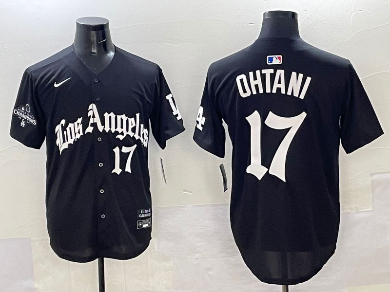 Men Los Angeles Dodgers 17 Ohtani Black Five generations Joint Name 2025 Nike MLB Jersey style 36